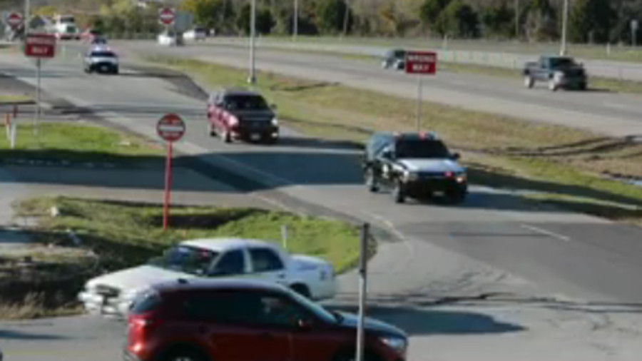 Texas Department of Public Safety Trooper Danny Shaw, who was hit by a bullet fired over the Mexico border last week, was escorted home from the hospital on Wednesday.