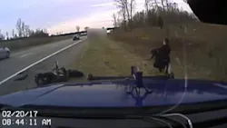 Newly released dashboard camera video shows a Michigan State Police trooper being attacked following a pursuit in February. Newly released dashboard camera video shows a Michigan State Police trooper being attacked following a pursuit in February.