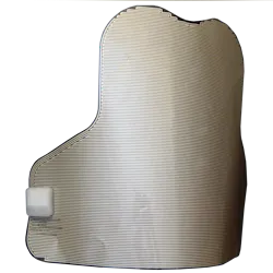 Seen here is the panel inserted into the police vest. The entire panel is linked to the sensor (the box on the left of the picture). That sensor transmits notification to the phone numbers set up in the system. Seen here is the panel inserted into the police vest. The entire panel is linked to the sensor (the box on the left of the picture). That sensor transmits notification to the phone numbers set up in the system.