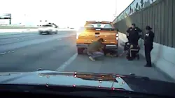 A recently released dashboard camera video shows a Nevada Highway Patrol trooper help rescue a dog running loose on the highway. A recently released dashboard camera video shows a Nevada Highway Patrol trooper help rescue a dog running loose on the highway.