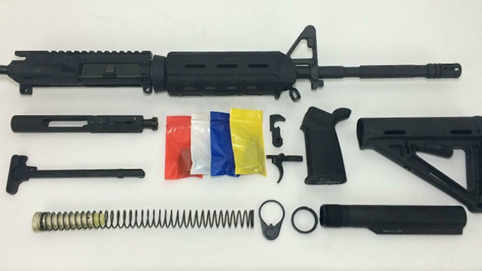 The 'ghost gun' kits contain parts that have no serial number, making them untraceable.
