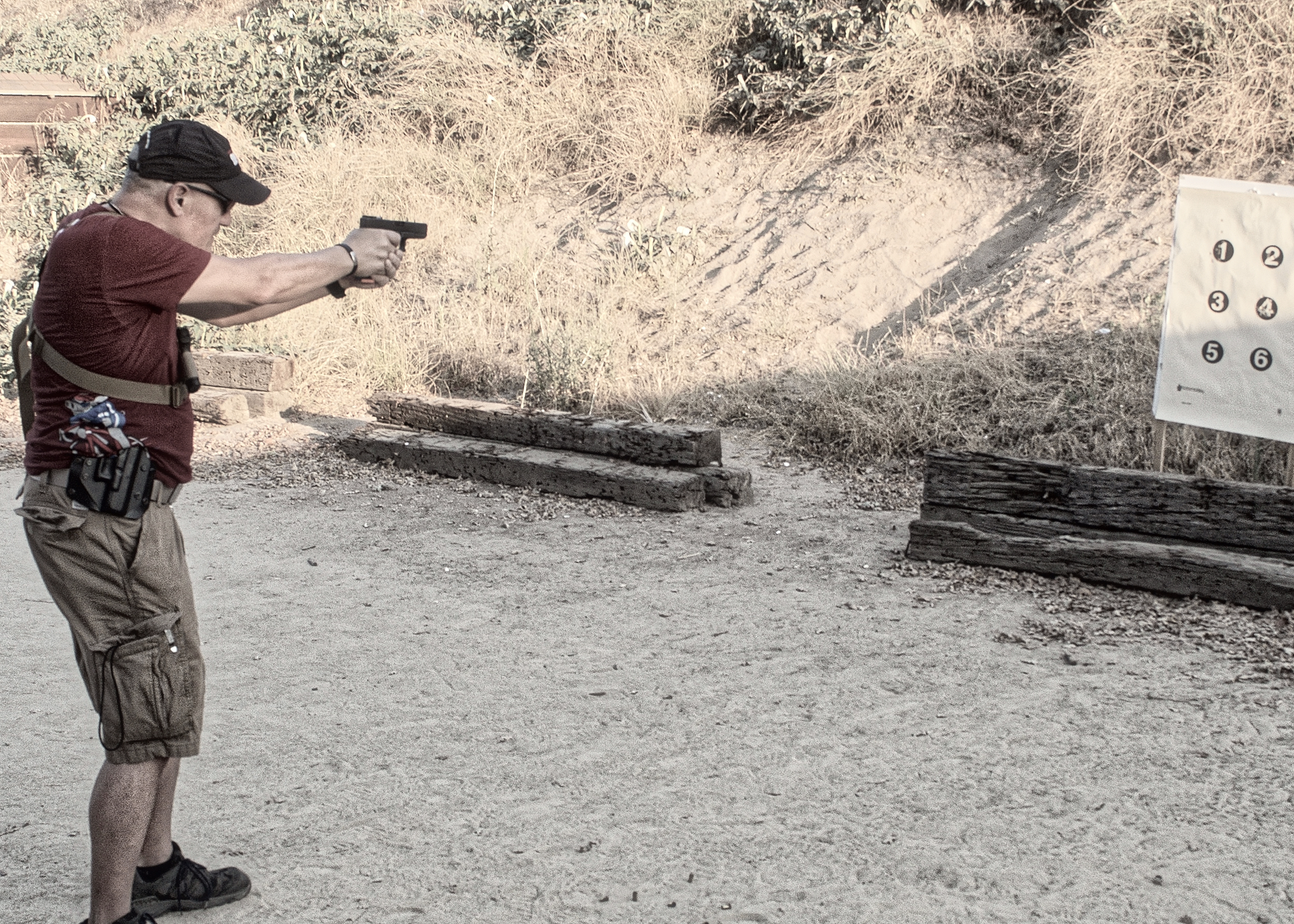 With Dot Torture, shooters have a single target with ten dots each labeled with a number and a corresponding instruction. If a shooter misses, they must start over again on a clean target, hence why it can be torturous.