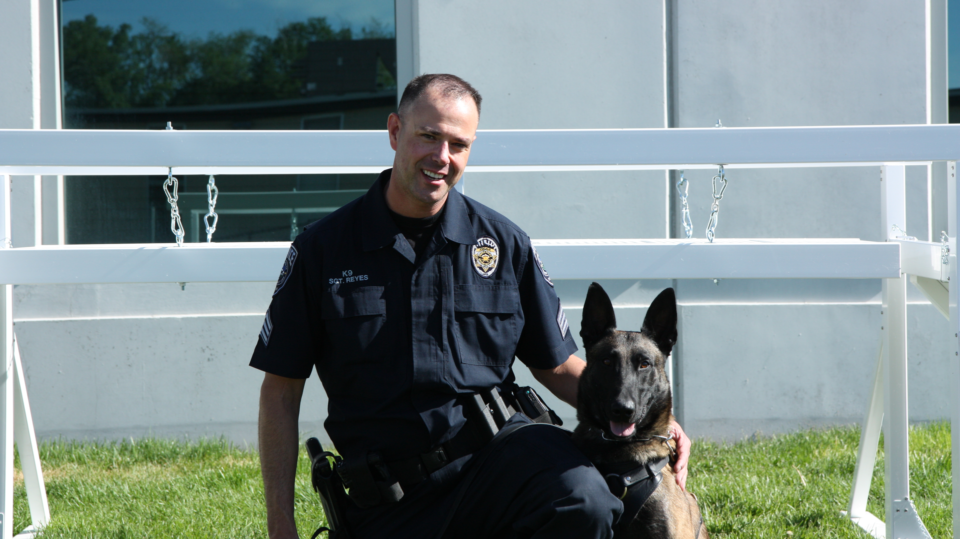 K9 Dingo with his handler, Sergeant Chad Reyes
