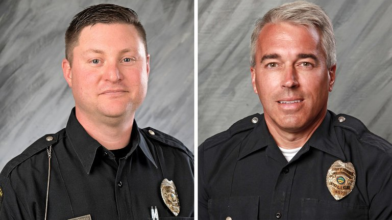 Officers Eric Joering, left, and Anthony Morelli