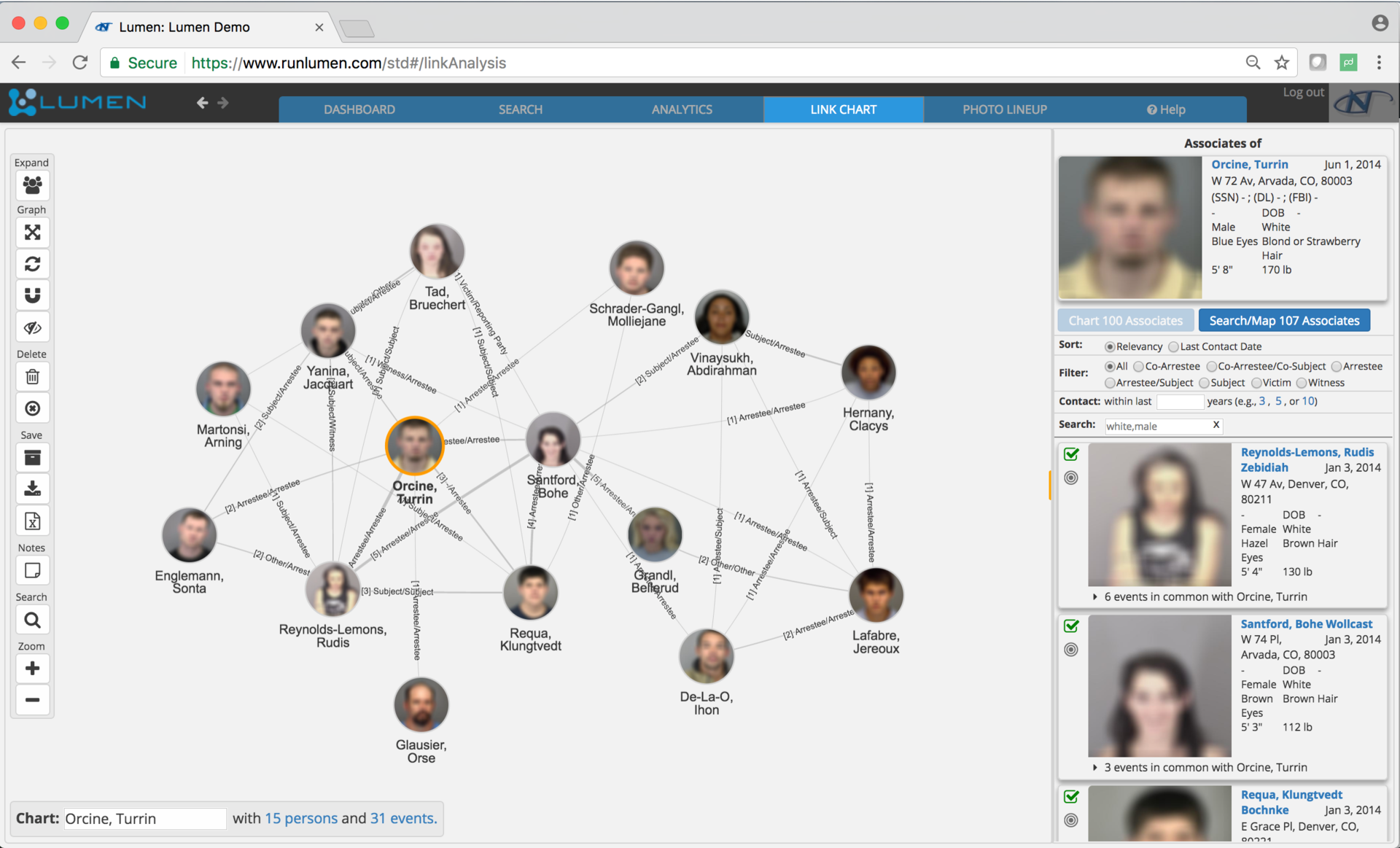Screenshot of the Lumen Desktop version. There's also a mobile version (Lumen Mobile) and Lumen Vault, a CJIS-compliant cloud storage solution.