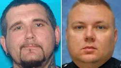 James Kennith Decoursey, left, and Officer Phillip Meacham James Kennith Decoursey, left, and Officer Phillip Meacham