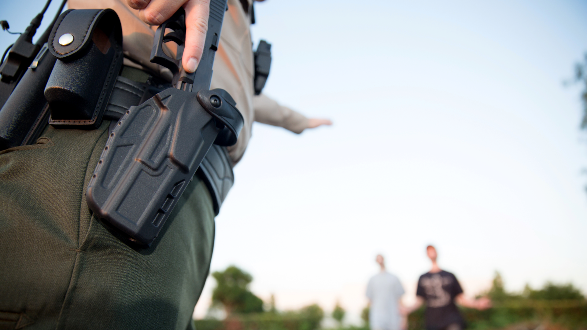 Safariland's new 7TS duty holster uses CAS technology to connect to an officer's body camera.