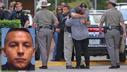 Police officers wait outside at the entrance to the emergency room at Presbyterian Hospital in Dallas after two officer were wounded in a shooting on April 24. Dallas Police Officer Rogelio Santander later died from his injuries. Police officers wait outside at the entrance to the emergency room at Presbyterian Hospital in Dallas after two officer were wounded in a shooting on April 24. Dallas Police Officer Rogelio Santander later died from his injuries.