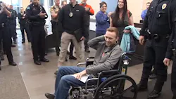 Officer Charles Hatley is seen after being released from Kootenai Health in March. Officer Charles Hatley is seen after being released from Kootenai Health in March.
