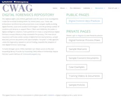 A screenshot of the Digital Forensics Repository landing page. A screenshot of the Digital Forensics Repository landing page.