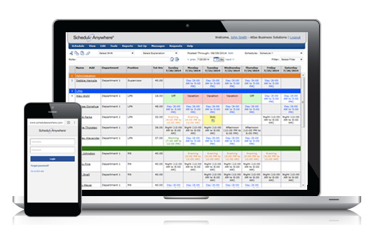 ScheduleAnywhere online employee scheduling software allows law enforcement and public safety facilities to create an unlimited number of online schedules from any computer or mobile device with Internet access.