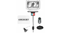 The GL-2100-18-E Golight Radioray from Larson Electronics is a 65 Watt motorized spot light that operates with a wireless hand held remote control and a wireless dash mount remote control. The GL-2100-18-E Golight Radioray from Larson Electronics is a 65 Watt motorized spot light that operates with a wireless hand held remote control and a wireless dash mount remote control.