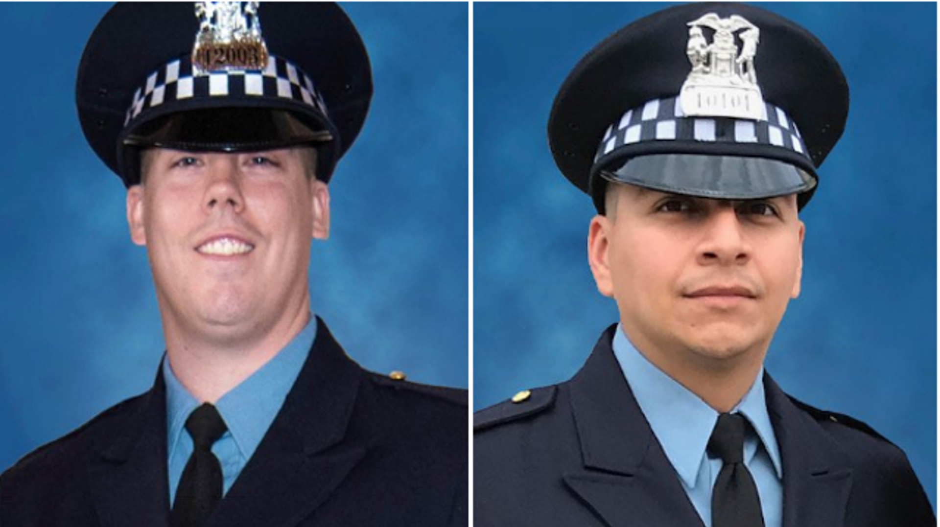 Officer Conrad Gary, left, and Officer Eduardo Marmolejo