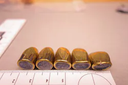 Different impact angles into same material (ricocheted). Different impact angles into same material (ricocheted).