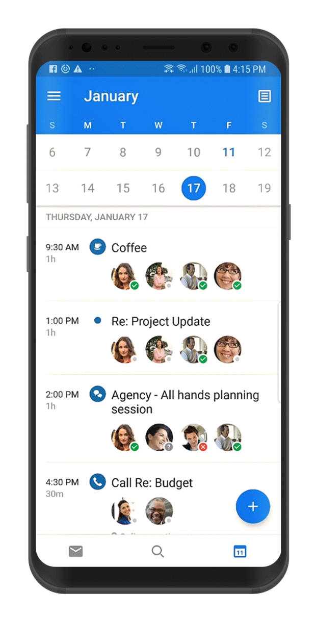 Calendar event &ndash; attendee tracking in Outlook for Android