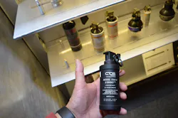 The CTS (Combined Tactical Systems)9-Bang fires a flashbang 9 times, set at 175 dB for law enforcement use. The first bang happens after a 1.5 second delay. Subsequent bangs appear to fire in a random pattern. The CTS (Combined Tactical Systems)9-Bang fires a flashbang 9 times, set at 175 dB for law enforcement use. The first bang happens after a 1.5 second delay. Subsequent bangs appear to fire in a random pattern.