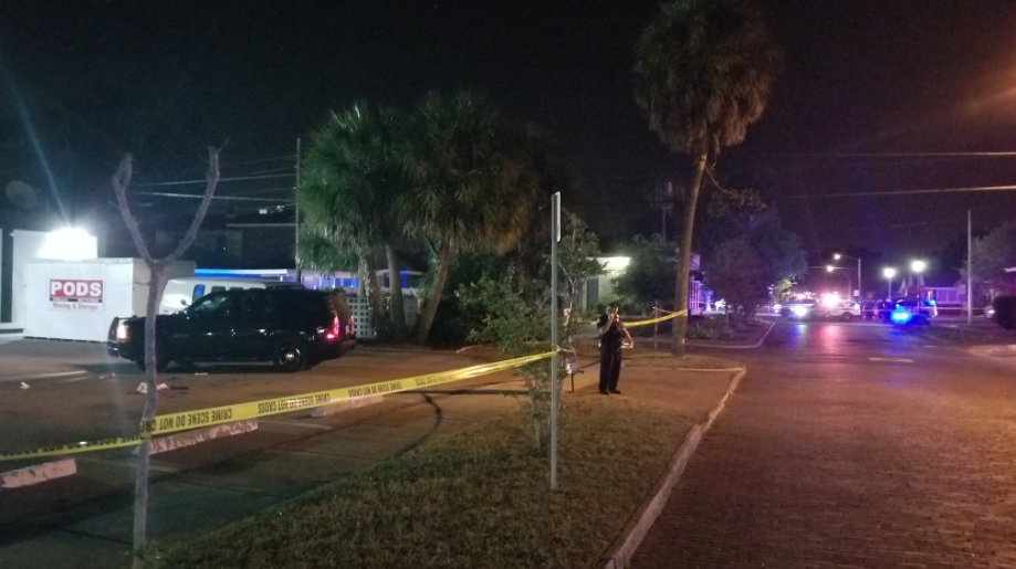 A Pinellas County Sheriff's deputy and a St. Petersburg Police K-9 were shot and wounded while searching for a suspect who fled from officers on a traffic stop early Friday morning.