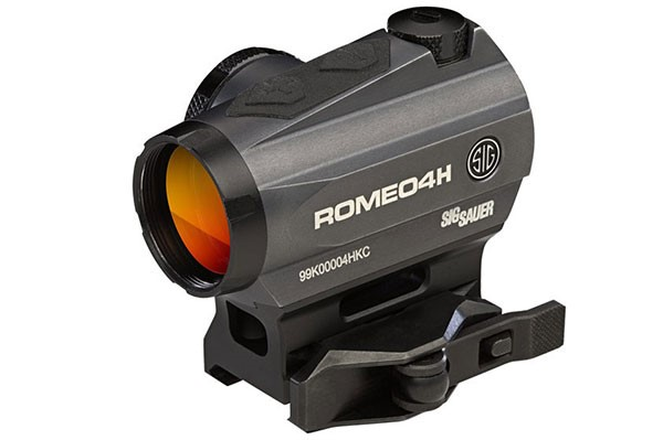 The SIG SAUER Electro-Optics ROMEO4H is a closed red dot sight designed for semi-automatic MSR platforms and shotguns that easily adjusts to varying ambient lighting, weather, and terrain conditions.