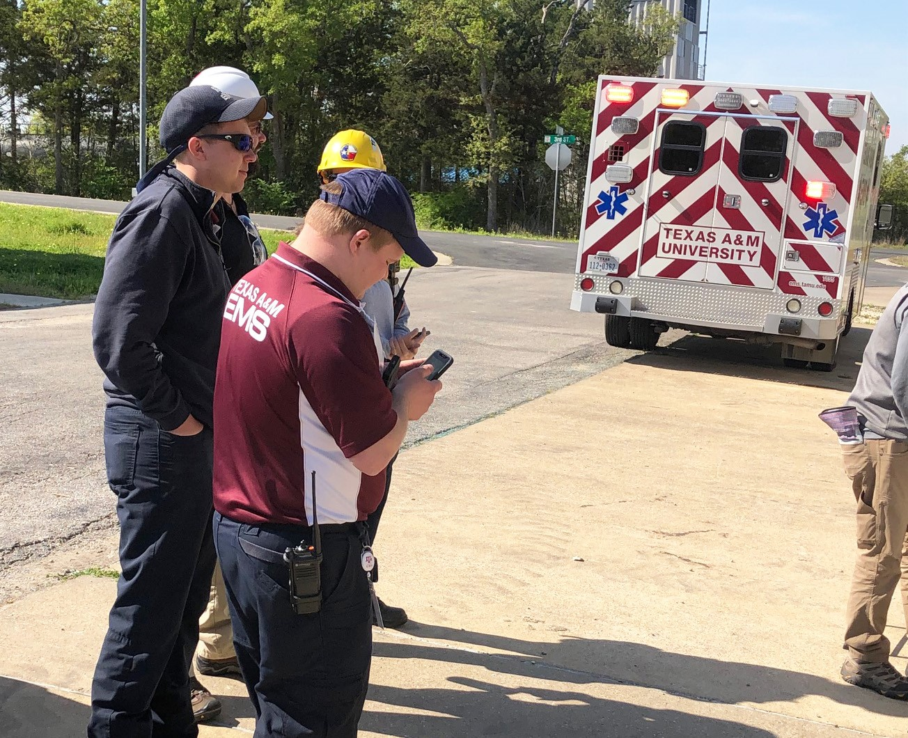 First responders use TVU Networks IP-based video solutions to review live footage during a training exercise last month at Texas A&M Winter Institute.
