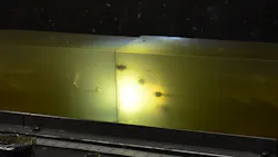 Here are 2 back to back ballistic gelatin blocks. The same cartridge has been fired into this block 6 times. Notice that the bullets came to rest within a few inches of each other. The closer they are at rest, the higher the FBI Protocol score. Here are 2 back to back ballistic gelatin blocks. The same cartridge has been fired into this block 6 times. Notice that the bullets came to rest within a few inches of each other. The closer they are at rest, the higher the FBI Protocol score.