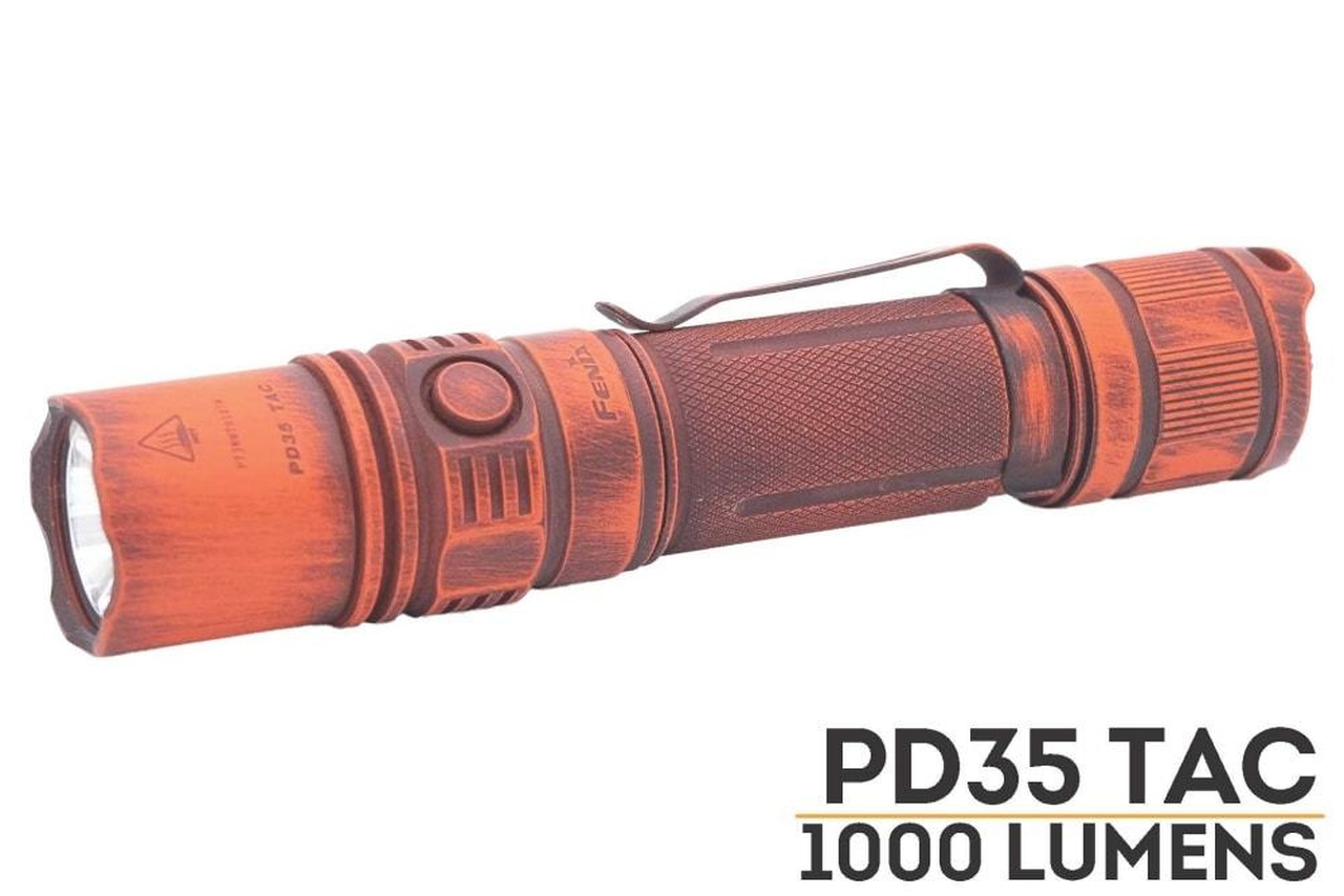 Fenix Pd35 Tac Led Tactical Flashlight Blaze Battleworn Cerakote Finish