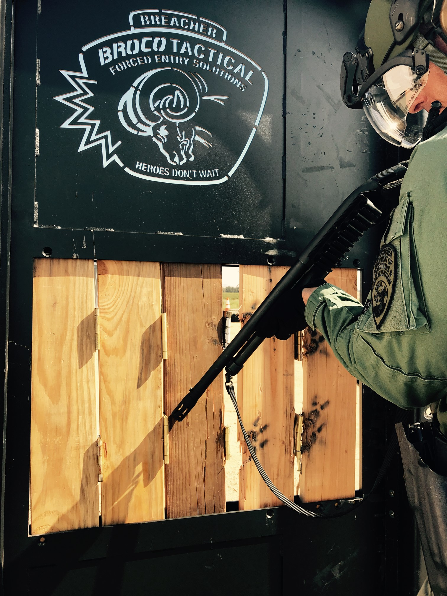 Use the Broco Breaching Door as a ballistic target frame. (Frangible ammo only.)