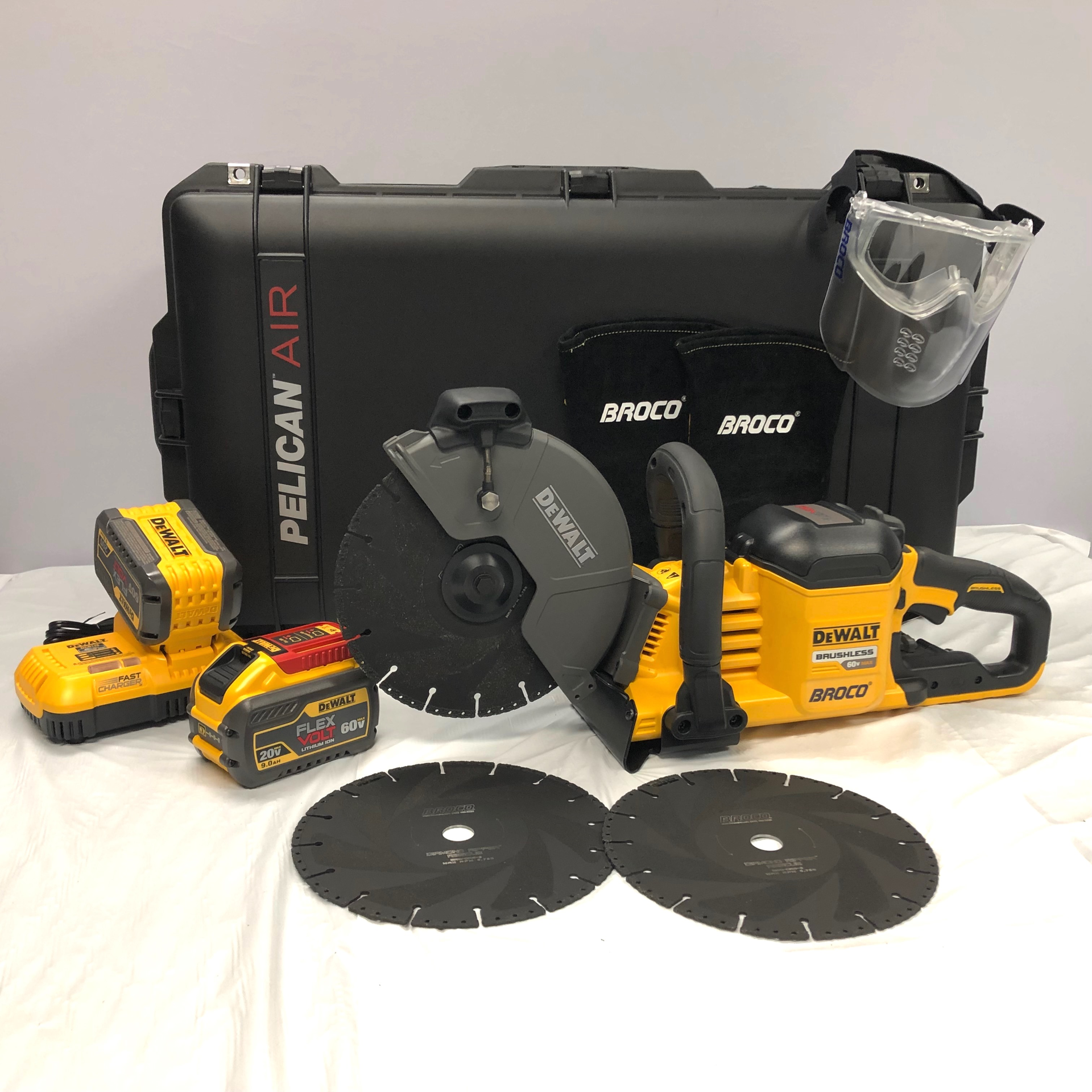 Broco 9&rdquo; diamond blades are available separately and fit saws with 7/8&rdquo; arbors.