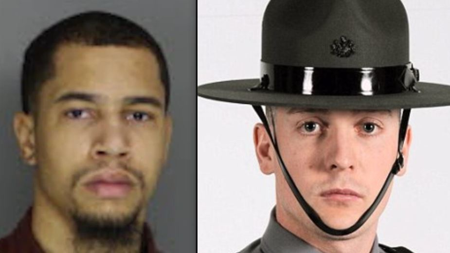 Giovanny Cotto, left, and Trooper Patrick Casey