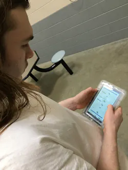 Sacsha Krantz using a Securus Technologies SecureView® Tablet. Sacsha Krantz using a Securus Technologies SecureView® Tablet.