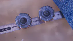 More than 50% larger than their original diameter, the expanded rounds show pretty uniform “mushrooming” as the jacket and forward length of the projectile spread on impact and penetration of a target. The center post, unique to Hydra-Shok ammo, is clearly visible in both bullets. More than 50% larger than their original diameter, the expanded rounds show pretty uniform “mushrooming” as the jacket and forward length of the projectile spread on impact and penetration of a target. The center post, unique to Hydra-Shok ammo, is clearly visible in both bullets.