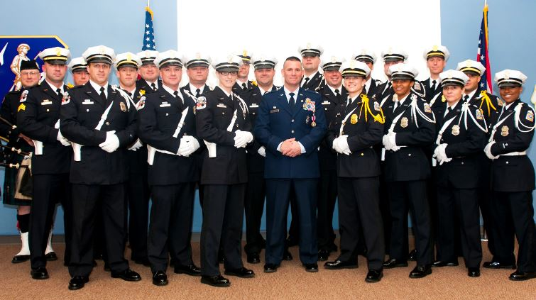 Columbus Police Department Honor Guard Uniform winner of NAUMD Best Dressed Public Safety Award&circledR; for Law Enforcement Departments with 500 or more officers.