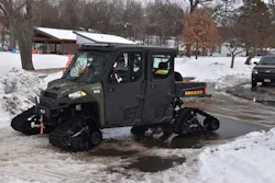 Polaris UTVs outfitted with tracks have proven to be one of the best options for cold weather for the Hennepin County Sheriff's Office. Polaris UTVs outfitted with tracks have proven to be one of the best options for cold weather for the Hennepin County Sheriff's Office.