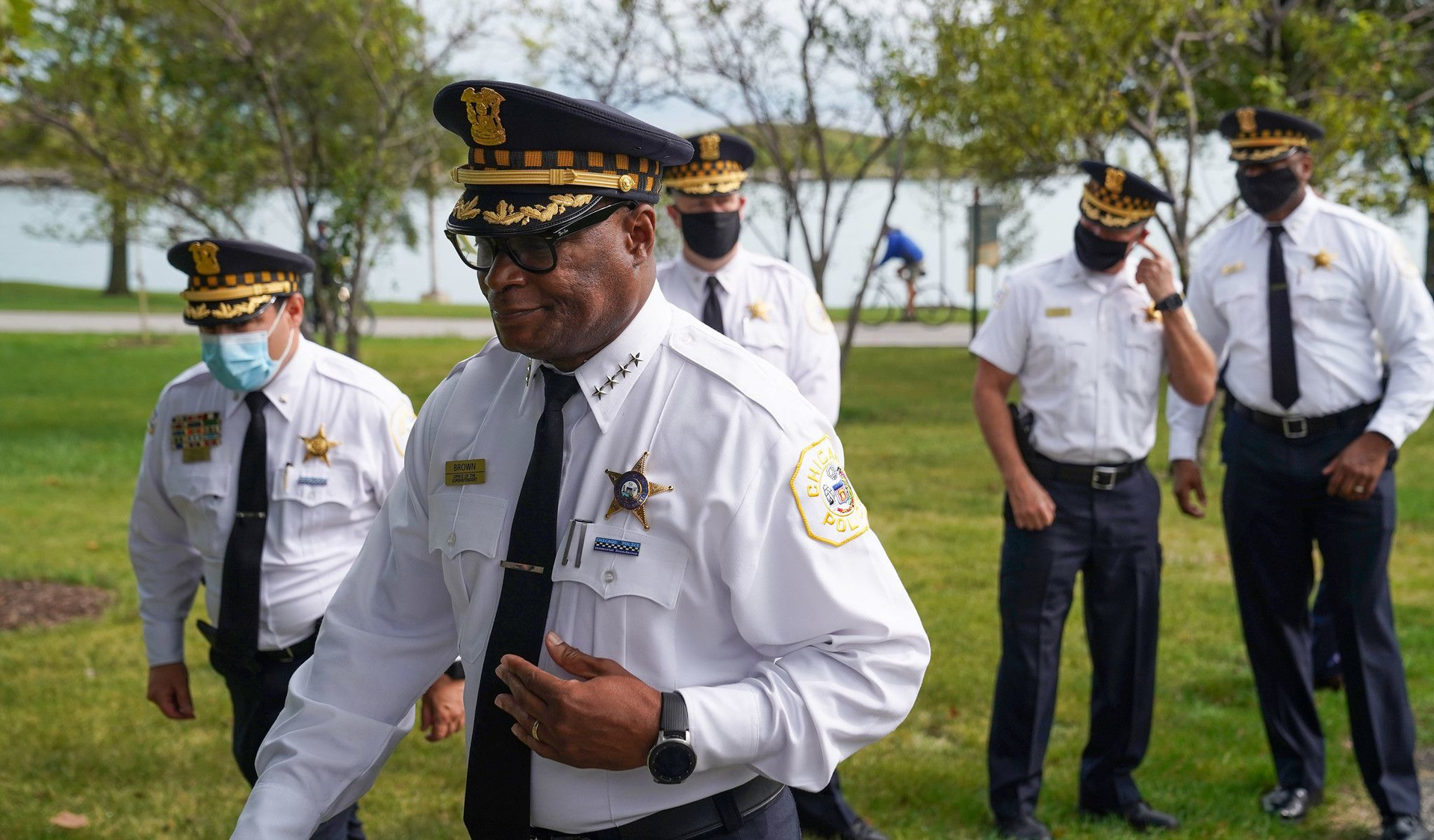 Chicago police Superintendent David O. Brown with other officers of Chicago PD.