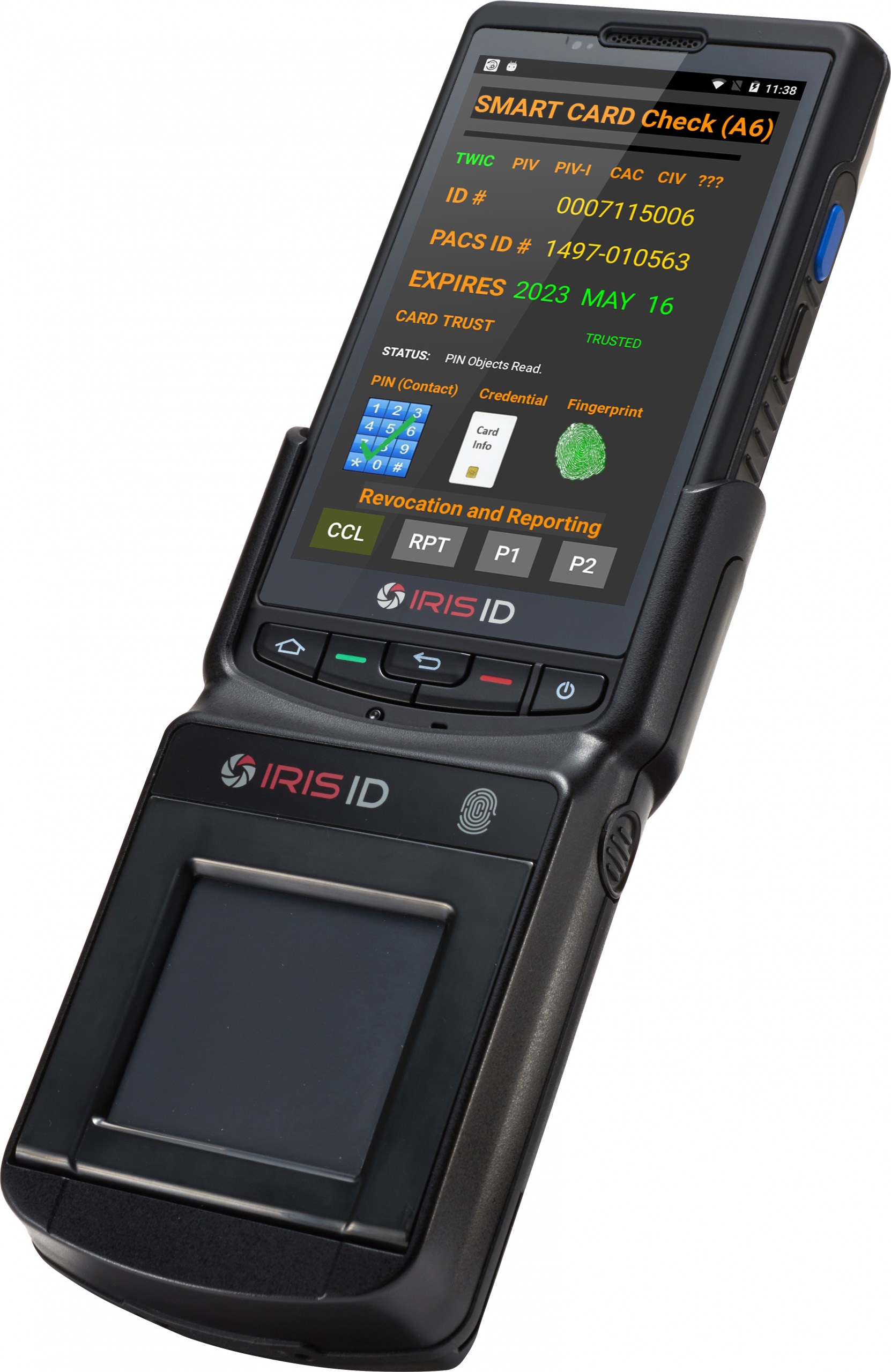 The Iris ID iCAM M300 incorporates the MozaicID Smartcard Software Credential Application enabling the mobile device to accommodate a range of Personal Identity Verification (PIV) credentials including the Transportation Worker Identification Credentials (TWIC) used by workers requiring access to secure areas of U.S. maritime facilities and vessels.