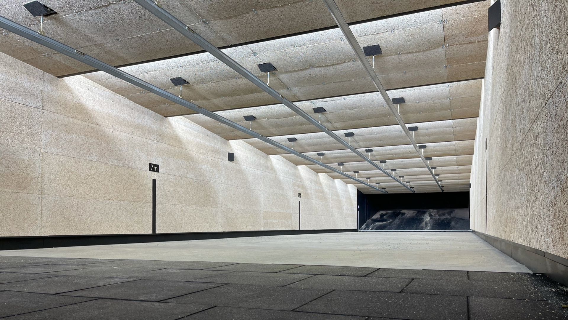 The indoor range at the Tyndall Air Force Base in Florida is seen.