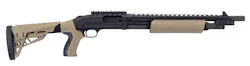 Mossberg and ATI teamed up for the Mossberg 500 ATI for a purpose built patrol gun. It features an adjustable stock, pistol grip, Akita Forend, with barrel and receiver rails, and a Halo®Side Saddle. Obviously, it includes Mossberg’s dual extractors, steel-to-steel lockup, twin action bars, and anti-jam elevator and ambidextrous top-mounted safety. Mossberg and ATI teamed up for the Mossberg 500 ATI for a purpose built patrol gun. It features an adjustable stock, pistol grip, Akita Forend, with barrel and receiver rails, and a Halo®Side Saddle. Obviously, it includes Mossberg’s dual extractors, steel-to-steel lockup, twin action bars, and anti-jam elevator and ambidextrous top-mounted safety.