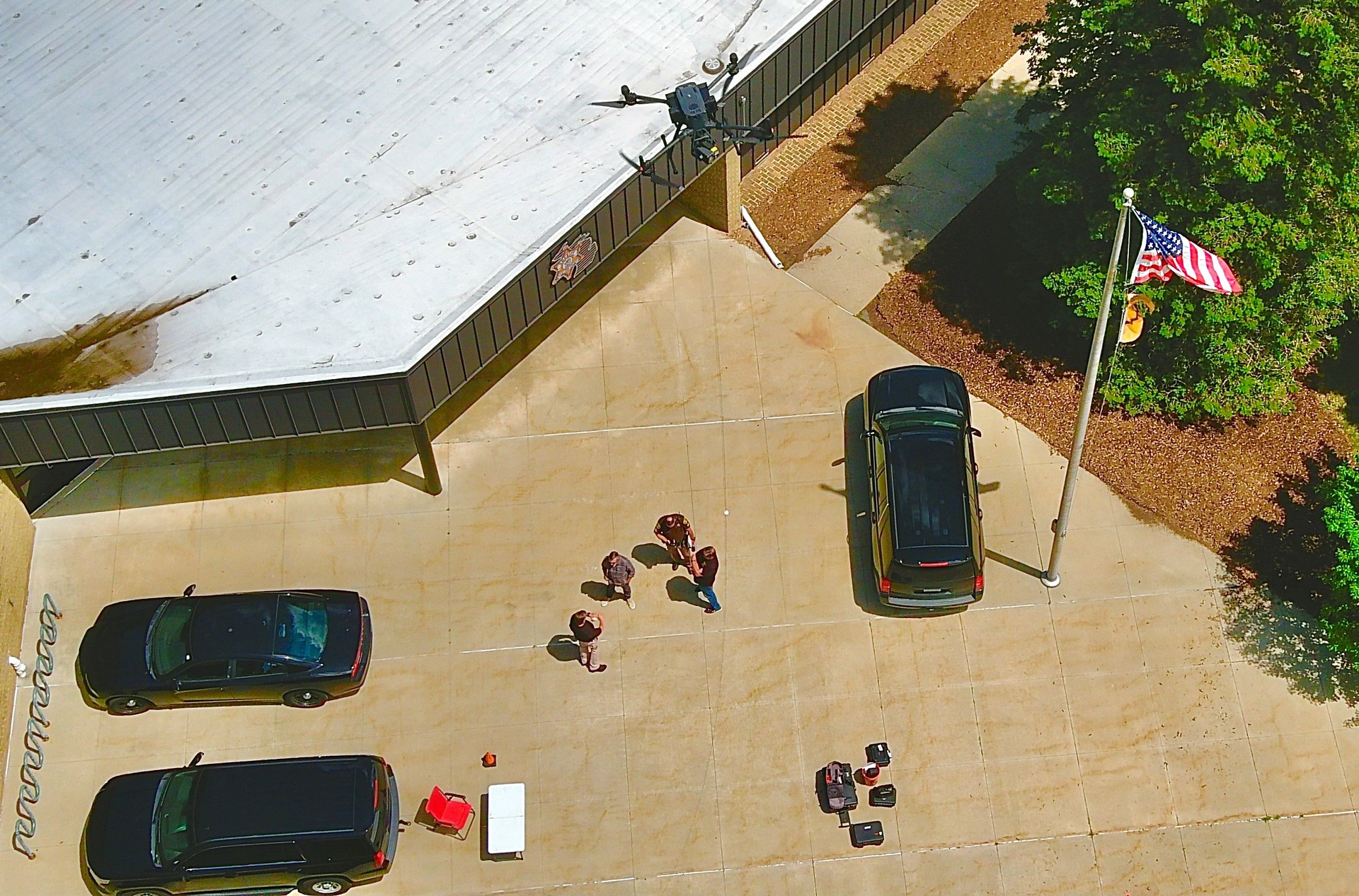 A drone is sent up into the air as part of Adorama Business Solutions&rsquo; Drone Demos Days.