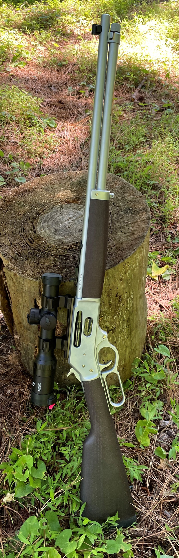 Meopta ZD 1-4x22 RD scope mounted on his Henry Repeating Arms lever action .30-30 rifle