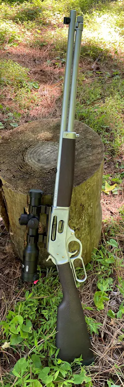 Meopta ZD 1-4x22 RD scope mounted on his Henry Repeating Arms lever action .30-30 rifle Meopta ZD 1-4x22 RD scope mounted on his Henry Repeating Arms lever action .30-30 rifle