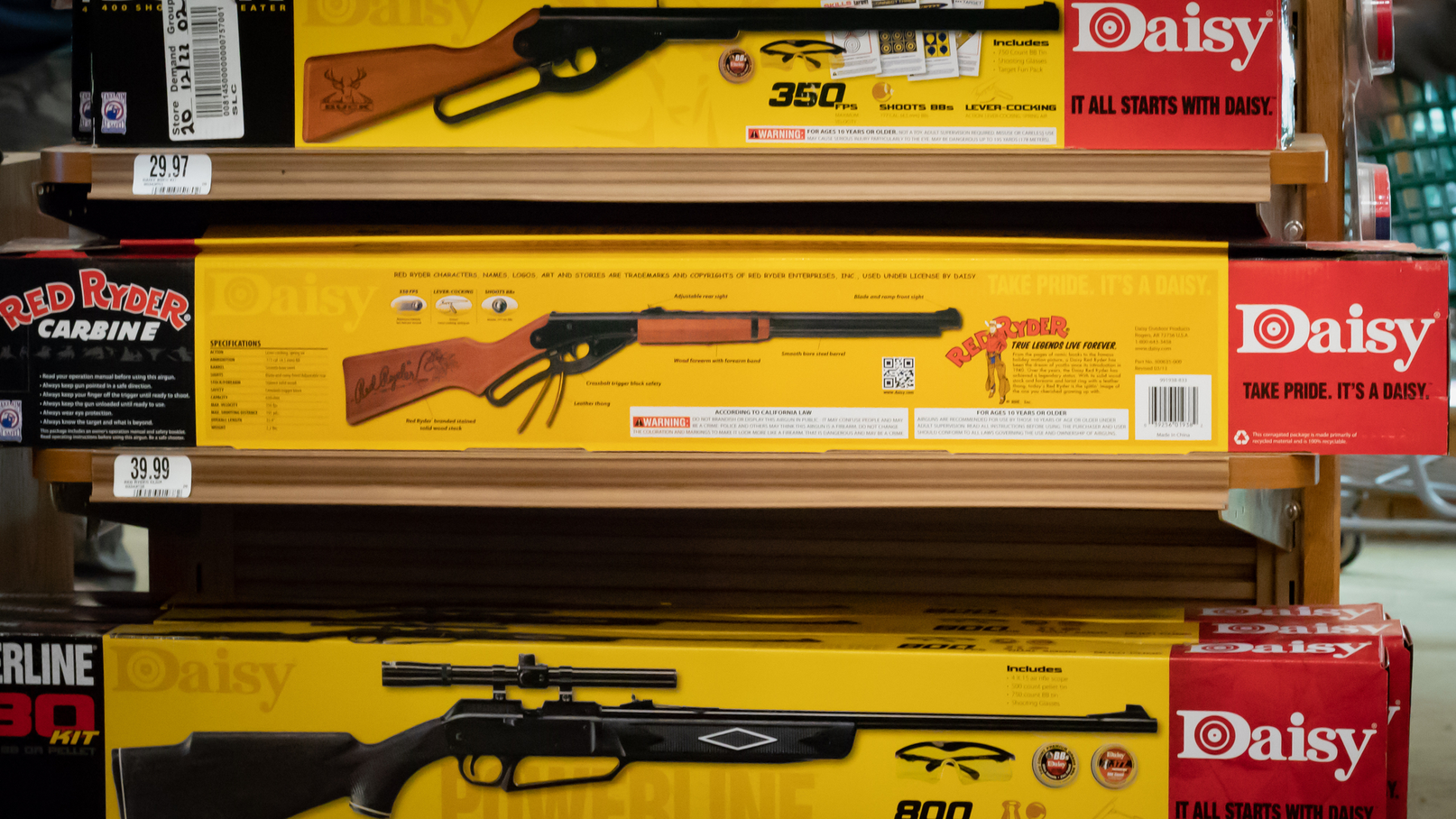 Red Ryder carbine-action 200-shot range model air rifles from 'A Christmas Story' sold at Cabela`s Stores in 2019.