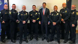 U.S. Rep. Seth Moulton (center right) meets with members of the Massachusetts police departments partnering with the Front Line Initiative, including (from left) Tyngsborough Police Deputy Chief Shawn Woods, Dracut Deputy Chief David Chartrand, Chelmsford Police Chief James Spinney, Tyngsborough Police Chief Richard Howe, Tewksbury Police Chief Ryan Columbus, Billerica Police Deputy Chief Roy Frost, and Dracut Police Chief Peter Bartlett. U.S. Rep. Seth Moulton (center right) meets with members of the Massachusetts police departments partnering with the Front Line Initiative, including (from left) Tyngsborough Police Deputy Chief Shawn Woods, Dracut Deputy Chief David Chartrand, Chelmsford Police Chief James Spinney, Tyngsborough Police Chief Richard Howe, Tewksbury Police Chief Ryan Columbus, Billerica Police Deputy Chief Roy Frost, and Dracut Police Chief Peter Bartlett.