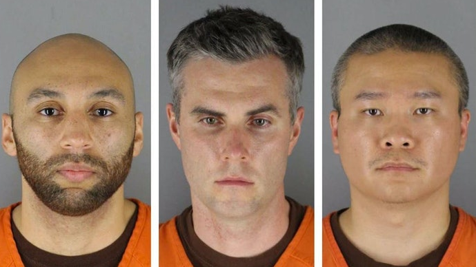 Former Minneapolis Police Officers J. Alexander Kueng (from left), Thomas Lane and Tou Thao.