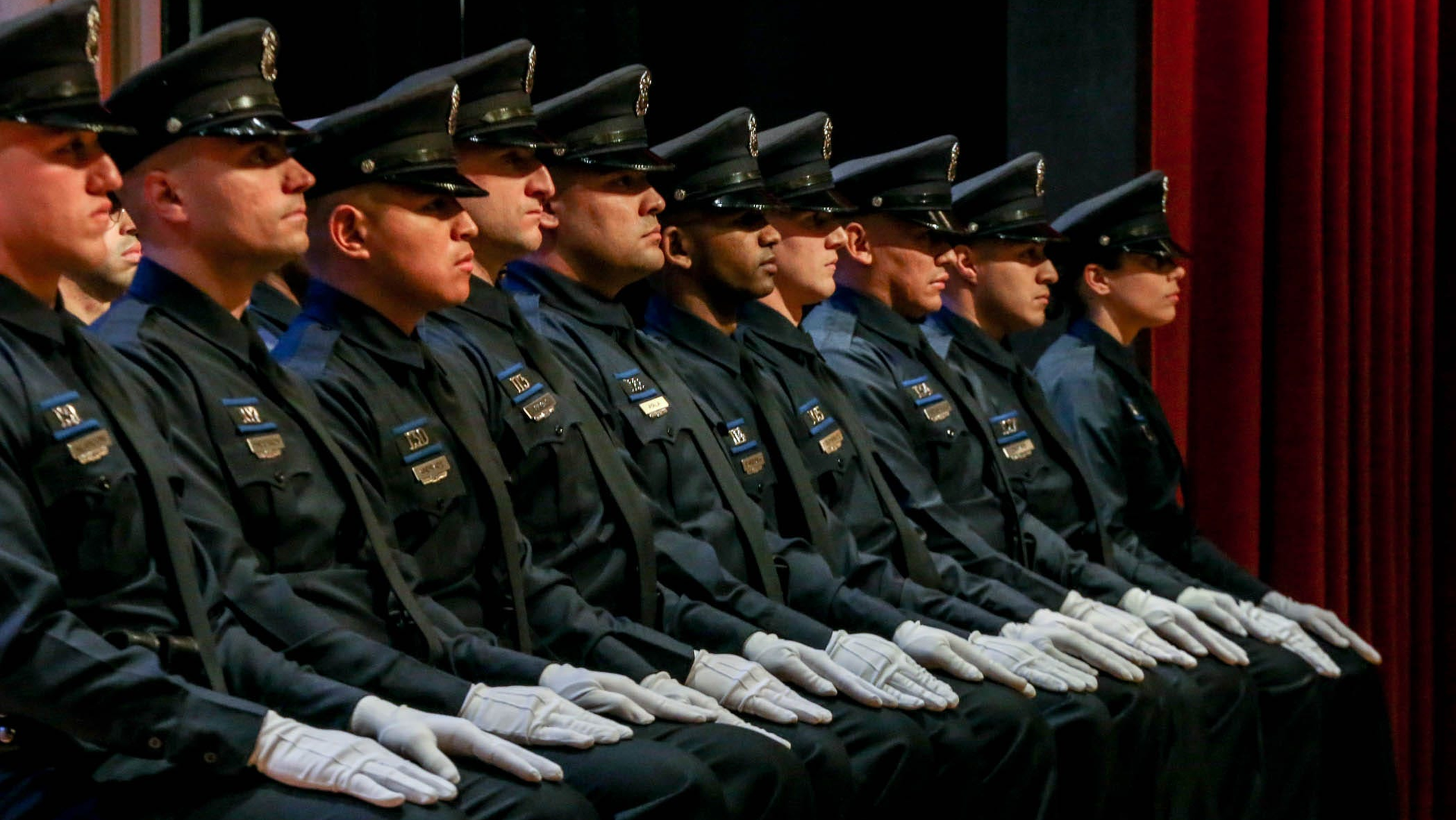 Recruits who completed 24 weeks of training graduate from the 70th Providence, RI, Police Department Training Academy during a ceremony Saturday at Bishop McVinney Auditorium.