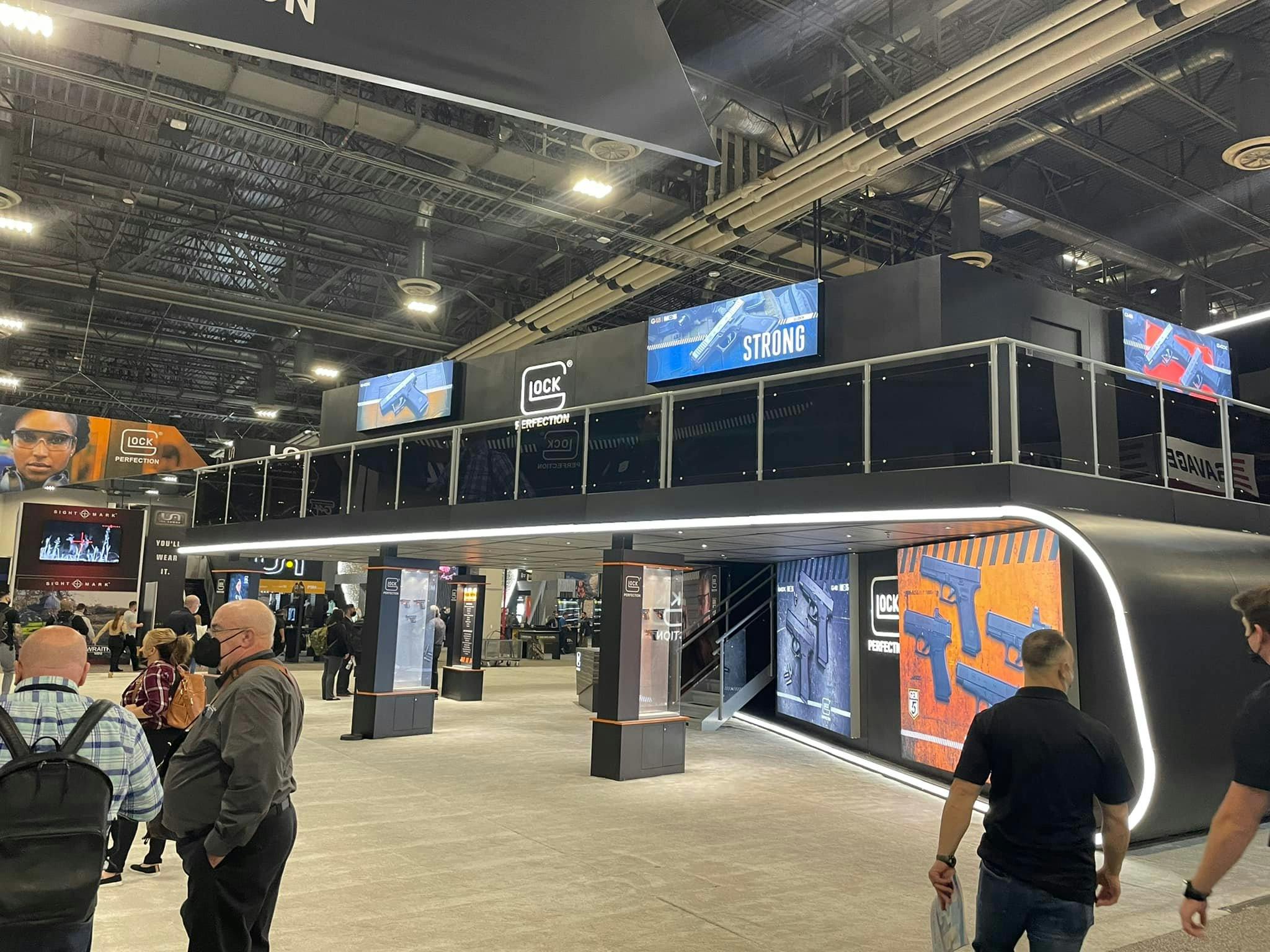 Glock's floor exhibit at the 2022 SHOT Show in Las Vegas.
