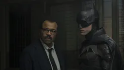 Jeffrey Wright (left) as Lt. James Gordon and Robert Pattinson in “The Batman.' Jeffrey Wright (left) as Lt. James Gordon and Robert Pattinson in “The Batman.'