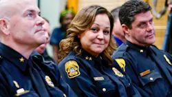 Mary O'Connor (center) listens from the front row of the audience to comments about her nomination as Tampa chief of police. She is flanked by assistant chiefs Lee Bercaw (left) and Ruben 'Butch' Delgado, who served earlier as interim chief and was a candidate for the permanent job. Mary O'Connor (center) listens from the front row of the audience to comments about her nomination as Tampa chief of police. She is flanked by assistant chiefs Lee Bercaw (left) and Ruben 'Butch' Delgado, who served earlier as interim chief and was a candidate for the permanent job.