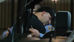 Two SEPTA police officers embrace at Temple University Hospital after a transit officer was shot Wednesday in Philadelphia. Two SEPTA police officers embrace at Temple University Hospital after a transit officer was shot Wednesday in Philadelphia.