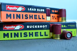 Aguila’s Buckshot MiniShells deliver 5/8 oz of 4B and 1B shot at 1200 fps. Aguila’s Buckshot MiniShells deliver 5/8 oz of 4B and 1B shot at 1200 fps.