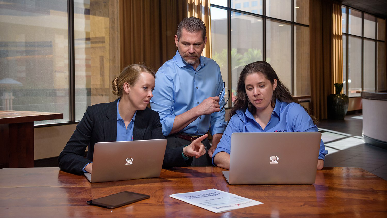 Ellen Greytak, PhD, Director of Bioinformatics; Steven Armentrout, PhD, Co-Founder and CEO; Janet Cady, PhD, Sr. Bioinformatics Scientist