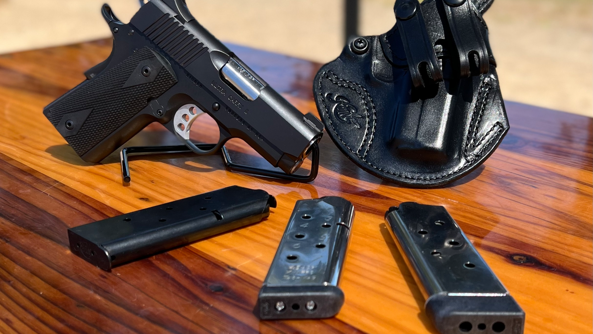 The Kimber Ultra Carry II is a gorgeous EDC gun, just the right size and weight for launching 45 bullets. Anyone who has owned a Kimber will know that the excellent combat characteristics are part of the package, along with the pride in ownership. After testing this gun, we determined that the two-tone would look better.